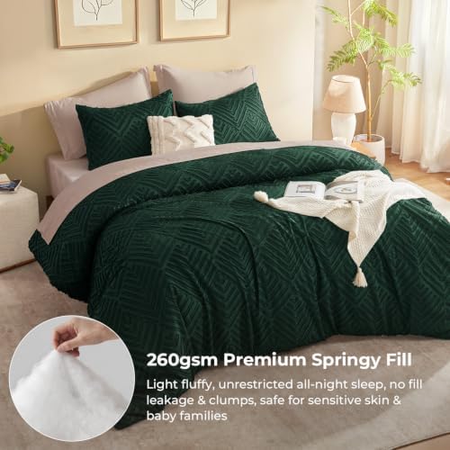 Litanika Queen Size Comforter Set, 3 Pieces Tufted Boho Bedding Set