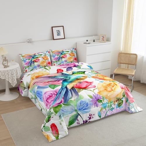 Feelyou Hummingbird Bedding Set Toddler Size 3Pcs for Kids Boys Girls