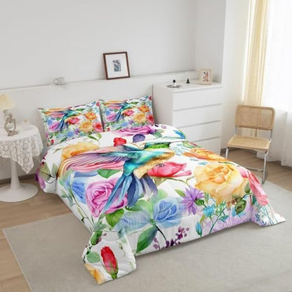 Feelyou Hummingbird Bedding Set Toddler Size 3Pcs for Kids Boys Girls