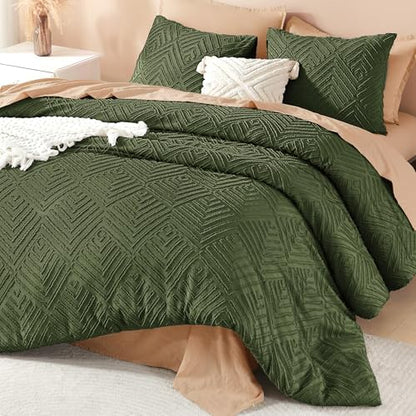 Litanika Oversized King Comforter Set, 3 Pcs Tufted Boho Bedding Set