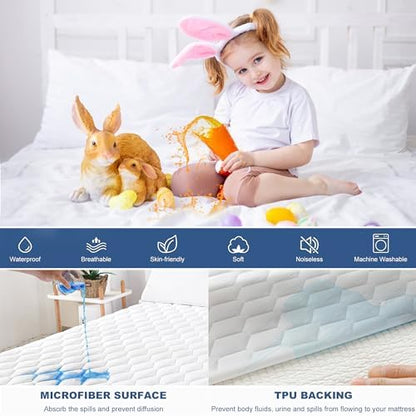 GRT California King Waterproof Mattress Protector, Cal King Mattress Pad