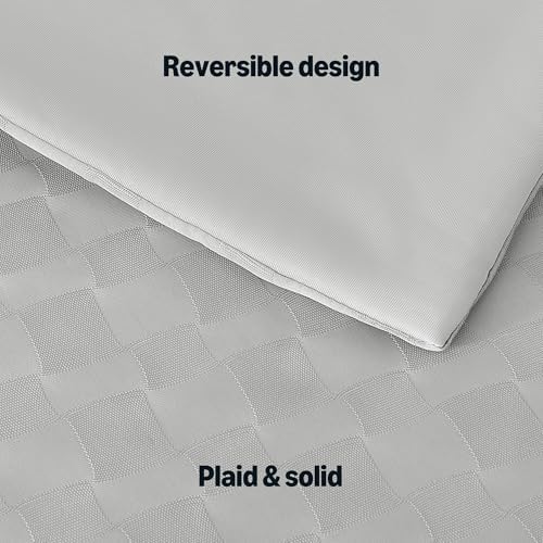 Amazon Basics Cooling Comforter, Soft Lightweight Waffle Weave Blanket for Hot Sleepers, Summer & All Season Bedding to Keep Cool for Night Sweats, 90"x90", Queen, Gray