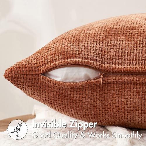 MIULEE Fall Decorative Rust Couch Throw Pillow Covers 20x20 Inch 2 Pack