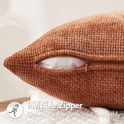 MIULEE Fall Decorative Rust Couch Throw Pillow Covers 20x20 Inch 2 Pack