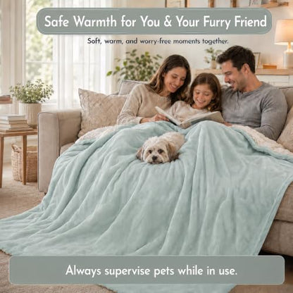 Electric Heated Blanket 90"x100" King Size, Spring Green