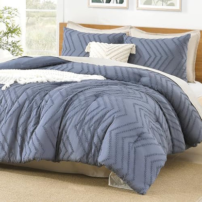 Litanika Oversized King Comforter Set, 3 Pcs Boho Tufted Bedding Set