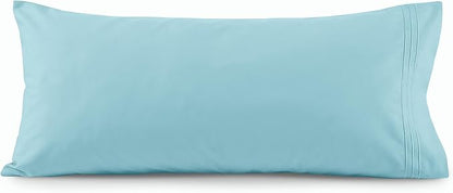 Elegant Comfort Luxury Ultra-Soft 1-Piece Body Pillowcase - 1500 Premium Hotel Quality Microfiber Double Brushed - Wrinkle Resistant, Body Pillowcase Size, Aqua Blue