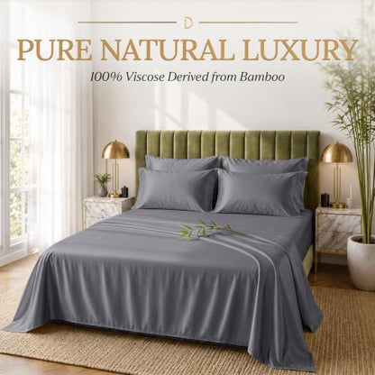 DECOLURE 100% Viscose Derived from Bamboo Sheets Twin Size | 4 Pc Bed Set