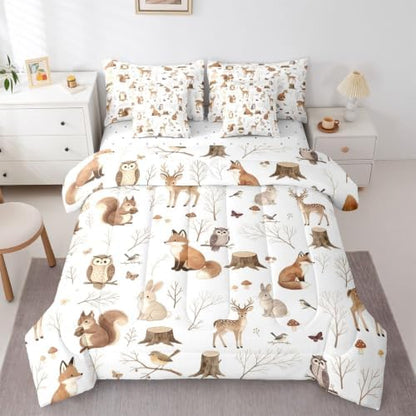 Erosebridal Wild Animals 7 Piece Comforter Set Twin