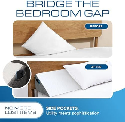 Kolbs Bed Wedge Pillow for Headboard | Modern Stylish Pillow to Fill Gap Between Headboard and Mattress | Bed Gap Filler (Full Headboard Wedge Pillow - 54")