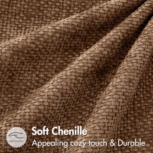 MIULEE Decorative Couch Throw Pillow Covers 22x22 in Golden Brown 2 Pack