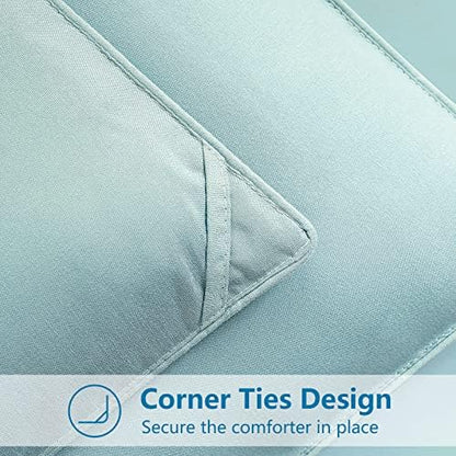 EASELAND King Size Down Alternative Comforter, Aqua, 90x102 Inches