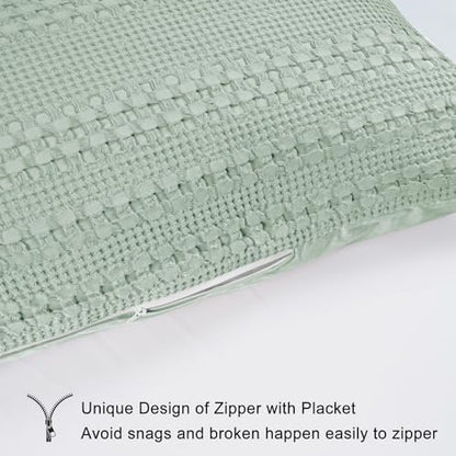 PHF Cotton Waffle Body Pillowcase 20" x 54", Mint Green, No Insert