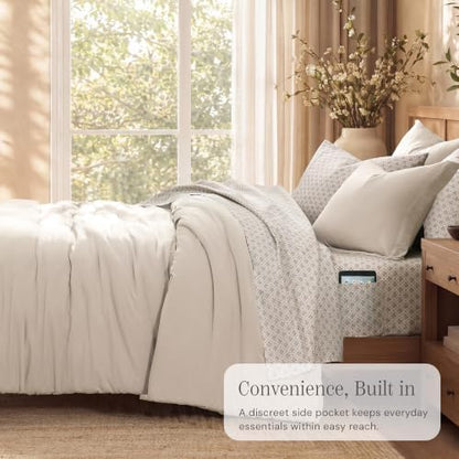 Full Comforter Set with Sheets-7 Pieces Soft Recycled Bed in a Bag Bedding