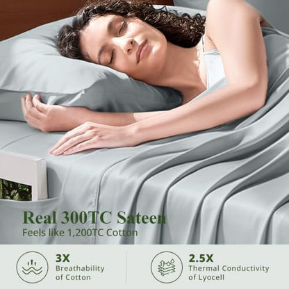 Bamboo Viscose Sheet Set California King Size, Cooling Sheets 4pcs
