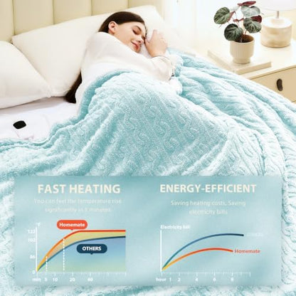 Homemate Heated Electric Blanket Full Size 72"x84" Heating Blanket