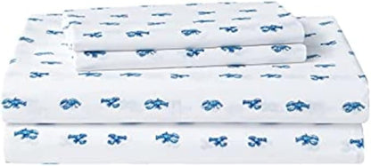 Nautica - Full Size Sheet Sets, Cotton Percale Bedding, Crisp & Cool, Coastal Home Decor (Cloyster Blue, Full)