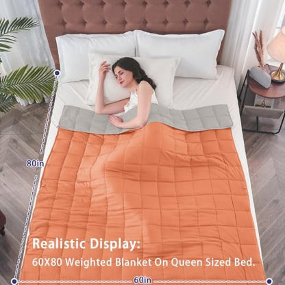yescool Weighted Blanket for Adults 20lbs Twin Size, 48" x 72", Orange