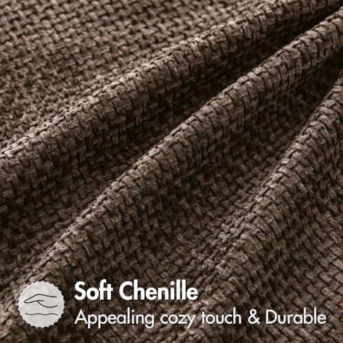 MIULEE Decorative Couch Throw Pillow Covers 18x18 Inch Dark Brown 2 Pack