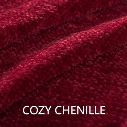 Chenille Throw Blanket for Couch 60" x 80" Twin, Red