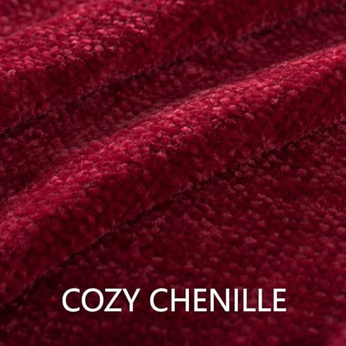 Chenille Throw Blanket for Couch 50" x 60", Red