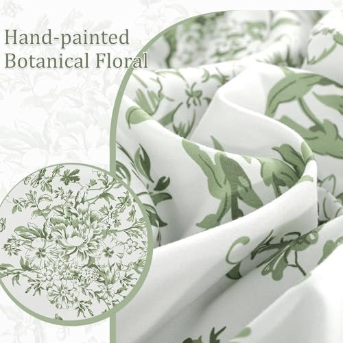 WONGS BEDDING 6 Pieces Twin Size Comforter Set Green Floral Bed Set