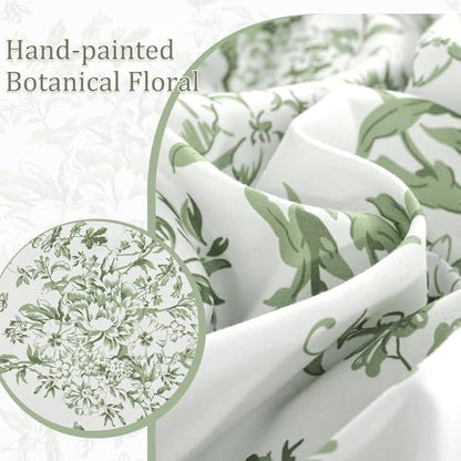 WONGS BEDDING 6 Pieces Twin Size Comforter Set Green Floral Bed Set