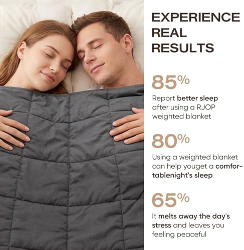 RJOP Cooling Weighted Blanket for Adults (25lbs, 78"x85") Heavy Blanket with Premium Glass, Queen Size Perfect for 190-210 lbs, Soft Breathable, Dark Grey
