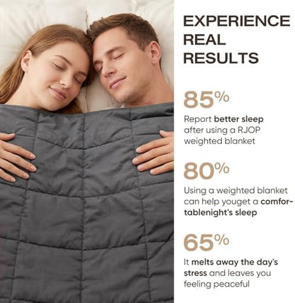 RJOP Cooling Weighted Blanket for Adults (25lbs, 78"x85") Heavy Blanket with Premium Glass, Queen Size Perfect for 190-210 lbs, Soft Breathable, Dark Grey
