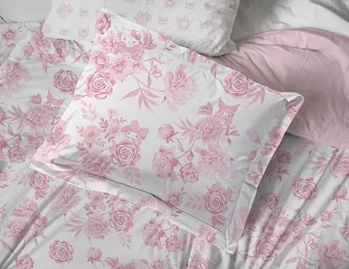 Jay Franco Comforter Set Includes Sheets and Pillow Covers - Soft and Cozy Bed Set for Stylish Room Decor, Official Licensed Product, Multi - Hello Kitty, 5 Piece Twin