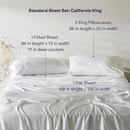 ettitude 100% Lyocell from Organic Bamboo Sheet Set (Cal King, Cloud White)