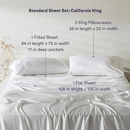 ettitude 100% Lyocell from Organic Bamboo Sheet Set (Cal King, Cloud White)