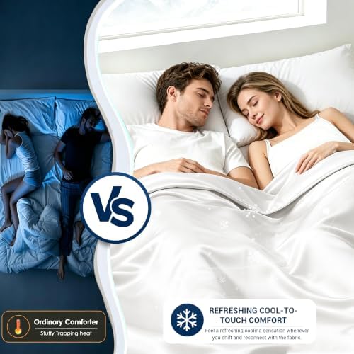 SheRest Cooling Blanket King/Cali King,Ice Silk Comforter for Hot Sleepers