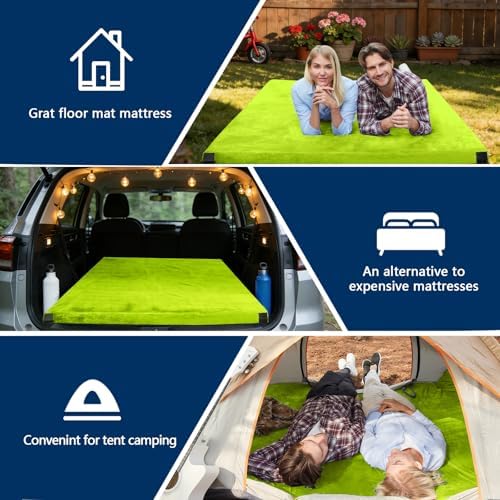 CYMULA Memory Foam Camping Mattress Pad, Sleeping Mat, Portable Roll Up Mattress for Adults, Camping Bed Pads for Sleepover, Car Bed with Travel Bag