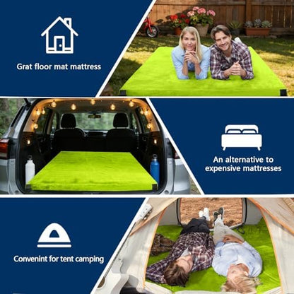 CYMULA Memory Foam Camping Mattress Pad, Sleeping Mat, Portable Roll Up Mattress for Adults, Camping Bed Pads for Sleepover, Car Bed with Travel Bag