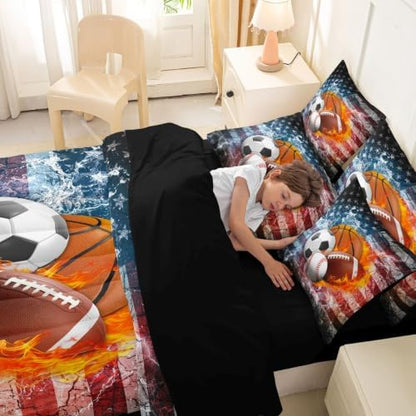 Erosebridal Sports Balls Full Bedding Set -