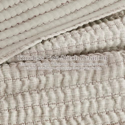 WDCOZY Taupe California King Size Quilt Set, 3 Pieces 118x106 inches
