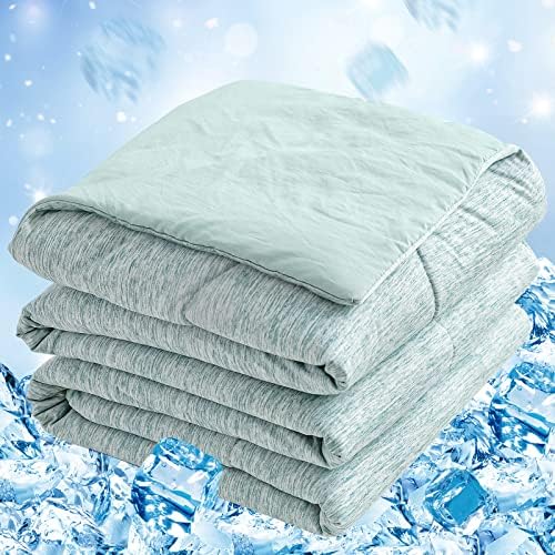 CHOSHOME Cooling Comforter Cooling Blanket, Q-Max 0.45 Cool Sleeping Summer Blanket for Hot Sleeper Night Sweats, King 90" x 108", Green