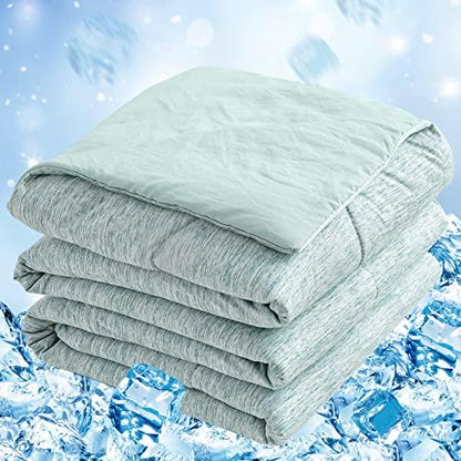 CHOSHOME Cooling Comforter Cooling Blanket, Q-Max 0.45 Cool Sleeping Summer Blanket for Hot Sleeper Night Sweats, Twin XL 60" x 90", Green