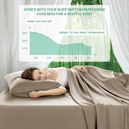 SONORO KATE 100% Viscose Derived from Bamboo_Sheets Cal King Size,4PC