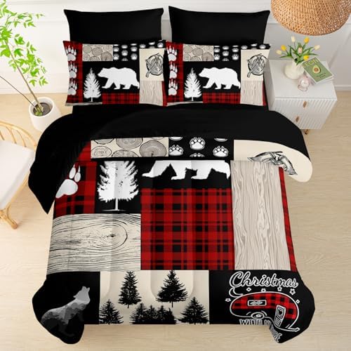 QOOMO Western Rustic 7 Pieces Comforter Set Full Size,Farmhouse Bedding Set