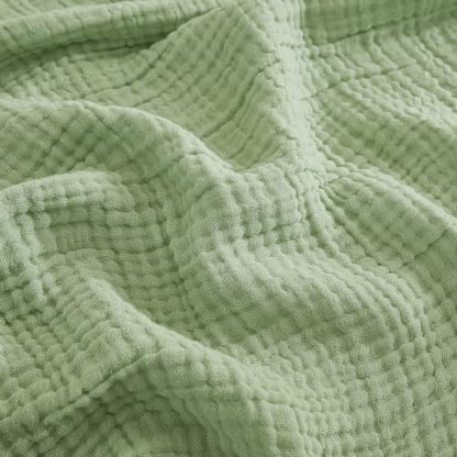 EMME Muslin Blankets for Adults Throw Blanket for Couch Breathable Gauze Soft Lightweight Airy Sage Green Throw 50" x 60"
