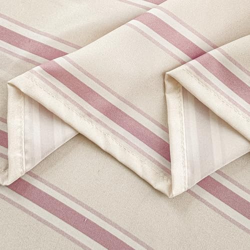 NSNLGSGC Pink Retro Striped Duvet Cover Set, Full
