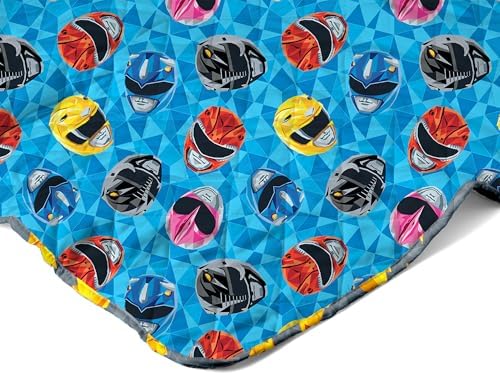 Northwest Power Rangers Geo Power Twin Quilted Blanket, Comfy Throw, Adults Boys Girls, Soft Lightweight Bedding for Bed, or Couch, 60 x 90 inches