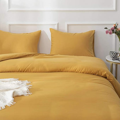 Houseri Mustard Yellow Comforter Set Queen Dark Yellow Bedding Queen Size Comforters Set Women Girls Ginger Bedding Sets Quilt Queen