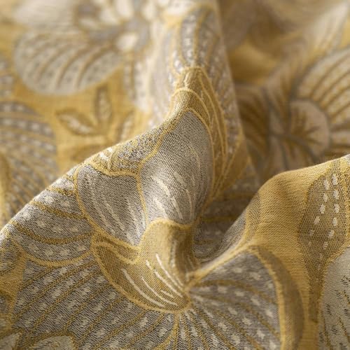LifeTB Golden Floral Jacquard Duvet Cover Queen 3 Pieces Cotton Yarn-Dyed Textured Duvet Cover Vintage Flower Comforter Cover with Edge Design Boho Floral Bedding Duvet Cover with 2 Pillowcases