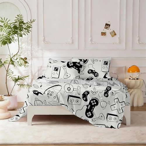 SDY 7 Piece Gamer Bedding Set Full - Cozy Gaming Comforter Sets and Gamer Bed Set for Boys, Bed in a Bag Full, Suitable for Girls and Kids