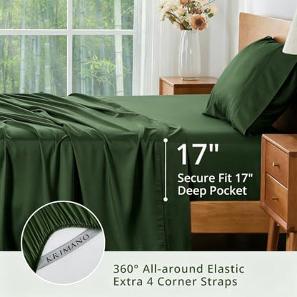 Bamboo Viscose Sheet Set Twin Size, Cooling Sheets Bed Set 3pcs