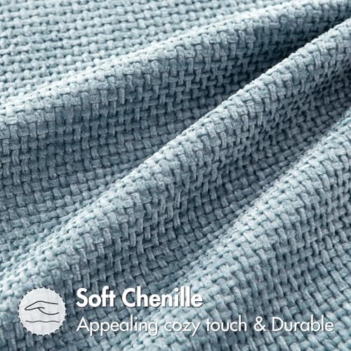 MIULEE Decorative Couch Throw Pillow Covers 18x18 Inch Light Blue 2 Pack