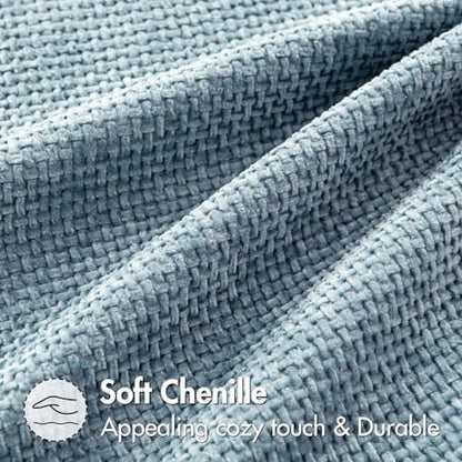 MIULEE Decorative Couch Throw Pillow Covers 18x18 Inch Light Blue 2 Pack